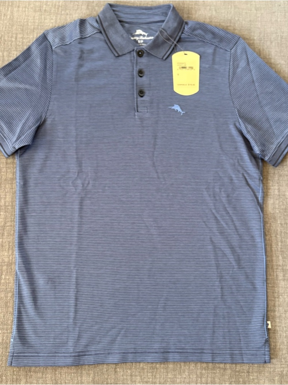 Tommy Bahama NWT Navy Microstripe Golf Active Polo - S